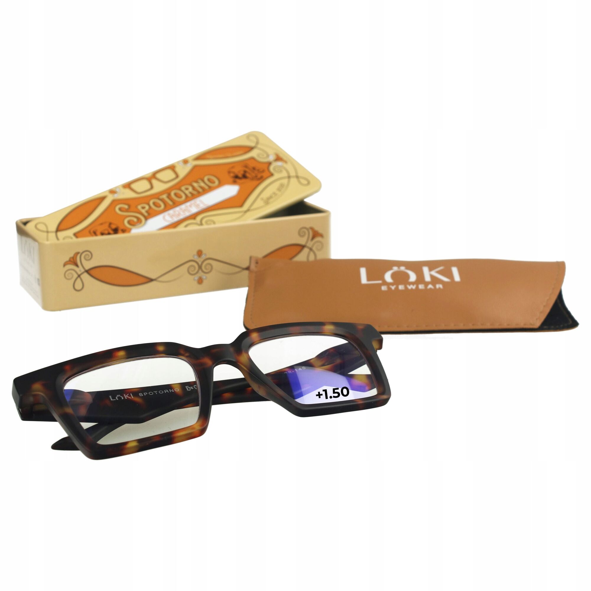 Korekcyjne okulary do czytania i komputera Blue Block ITALY Loki Spotorno Tortoise +1.5 - 2