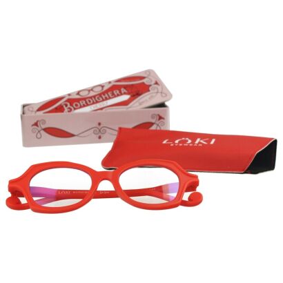 Korekcyjne okulary do czytania i komputera Blue Block ITALY Loki Bordighera Red +1.5