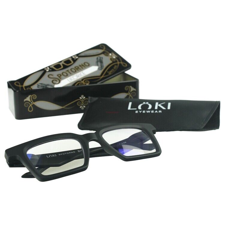 Korekcyjne okulary do czytania i komputera Blue Block ITALY Loki Spotorno Black +3.5