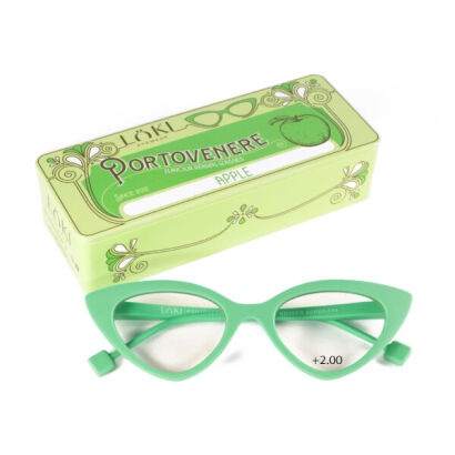 Korekcyjne okulary do czytania i komputera Blue Block ITALY Loki Portovenere Sunny Green +2.00