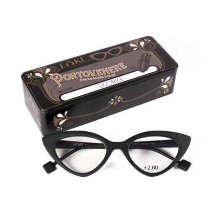 Korekcyjne okulary do czytania i komputera Blue Block ITALY Loki Portovenere Black +2.00