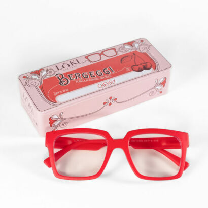 Korekcyjne okulary do czytania i komputera Blue Block ITALY Loki Bergeggi Red +1.00