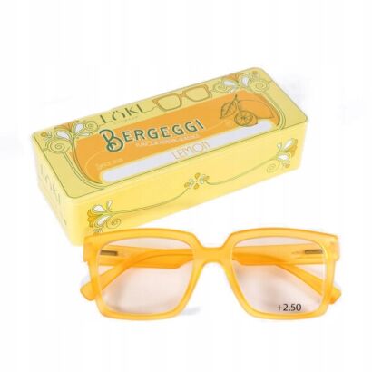 Korekcyjne okulary do czytania i komputera Blue Block ITALY Loki Bergeggi Honey +3.50
