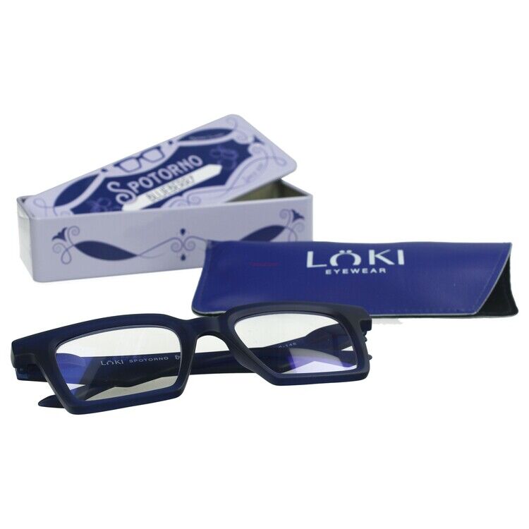Korekcyjne okulary do czytania i komputera Blue Block ITALY Loki Spotorno Dark Blue +3.0
