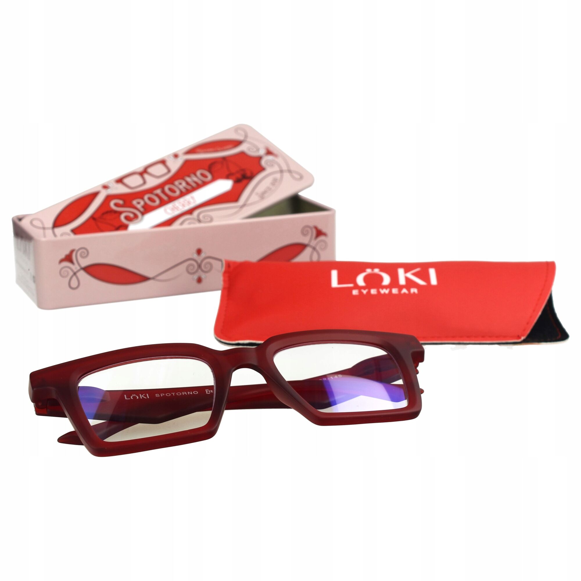 Korekcyjne okulary do czytania i komputera Blue Block ITALY Loki Spotorno Red +3.0 - 3
