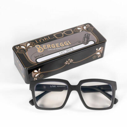 Korekcyjne okulary do czytania i komputera Blue Block ITALY Loki Bergeggi Black +3.00
