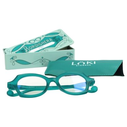 Korekcyjne okulary do czytania i komputera Blue Block ITALY Loki Bordighera Petrol +2.0
