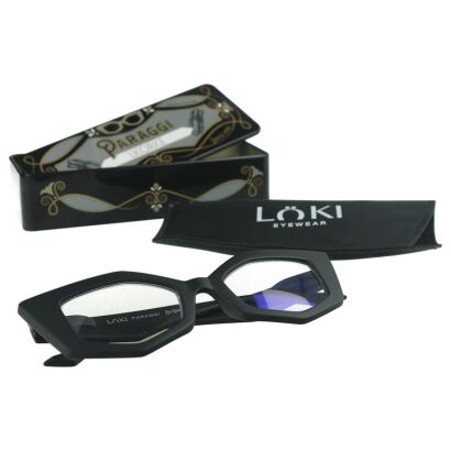 Korekcyjne okulary do czytania i komputera Blue Block ITALY Loki Paraggi Black +2.5