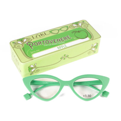 Korekcyjne okulary do czytania i komputera Blue Block ITALY Loki Portovenere Sunny Green +1.50